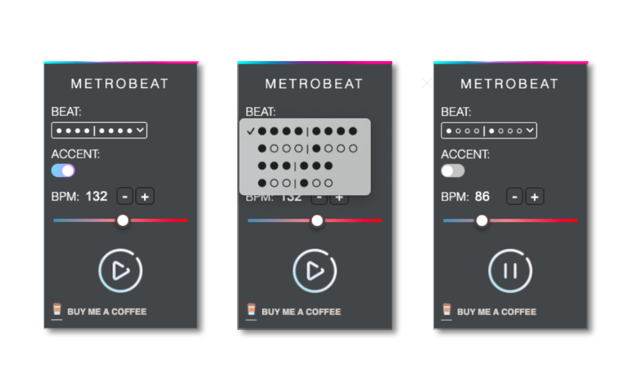 MetroBeat: A Metronome keeps you in Beat! chrome谷歌浏览器插件_扩展第3张截图