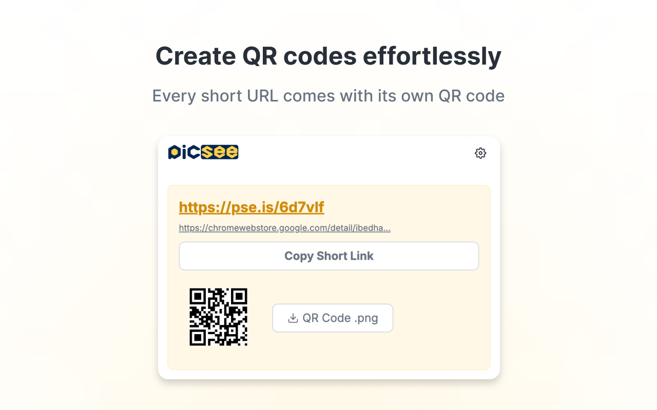 PicSee URL Shortener & QR Codes chrome谷歌浏览器插件_扩展第1张截图