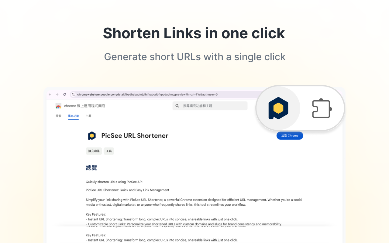 PicSee URL Shortener & QR Codes chrome谷歌浏览器插件_扩展第2张截图
