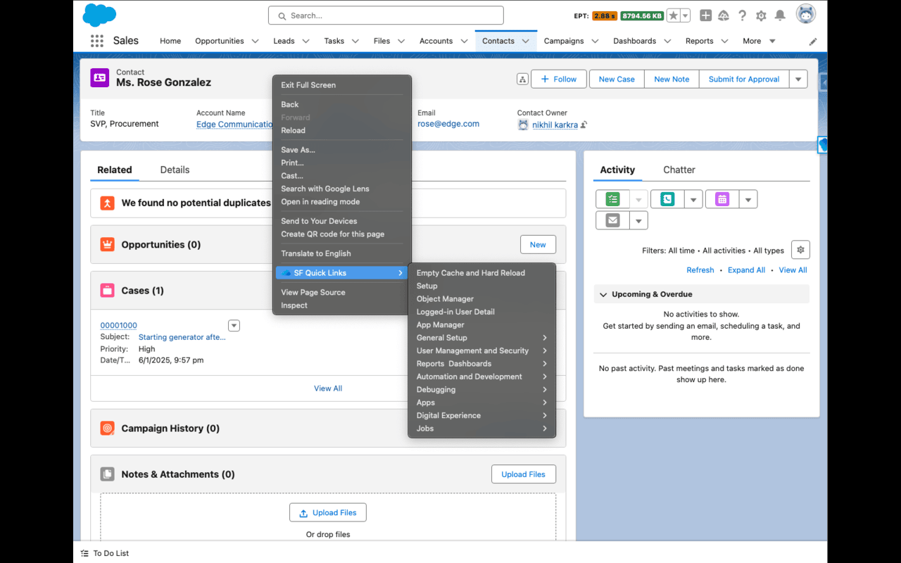 SF Quick Links chrome谷歌浏览器插件_扩展第1张截图