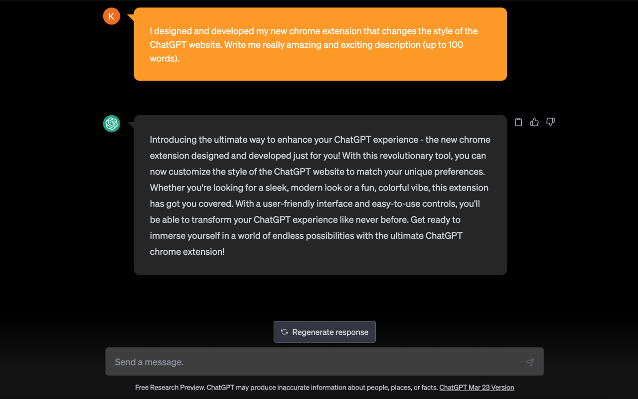 Orange ChatGPT Theme chrome谷歌浏览器插件_扩展第1张截图