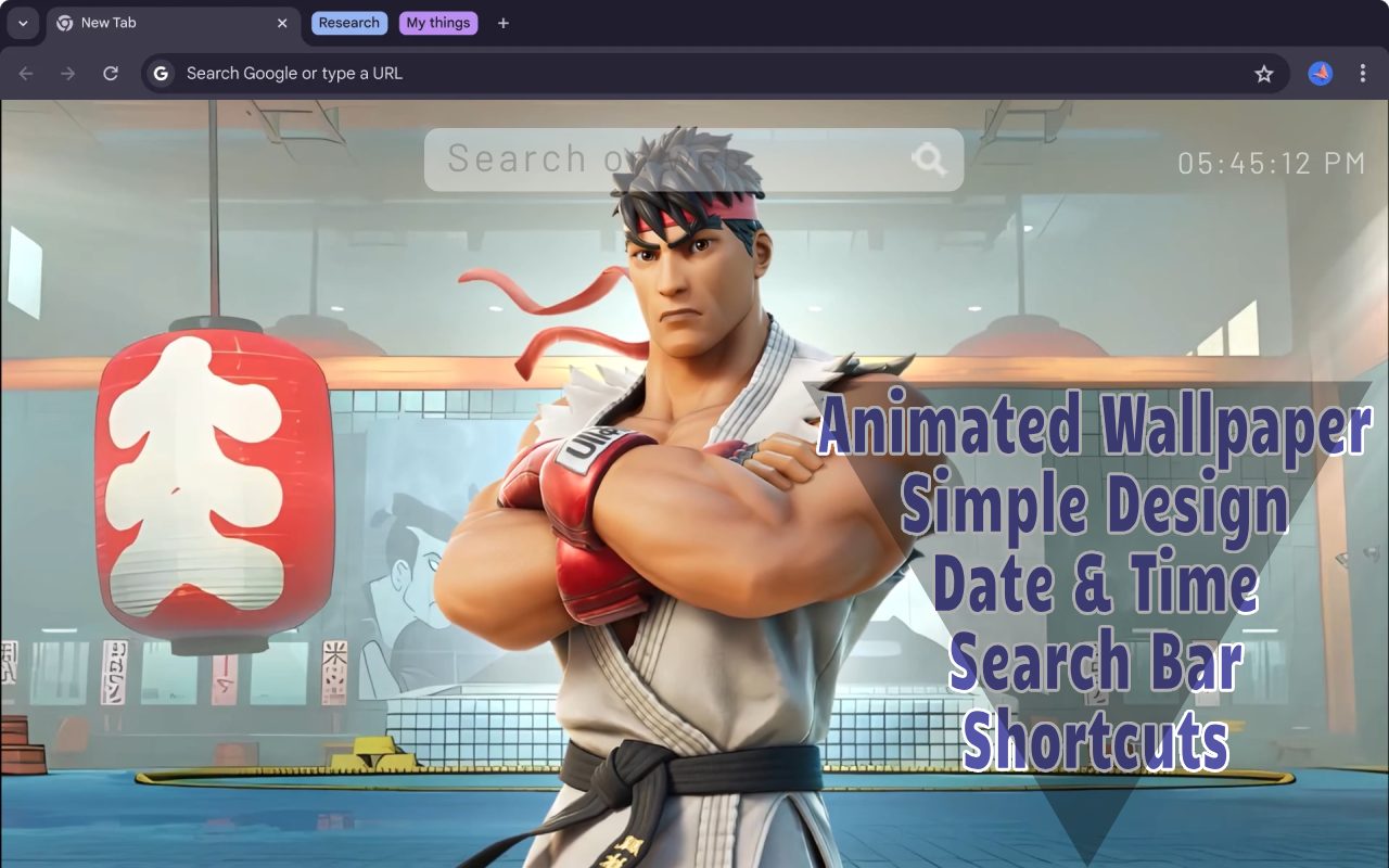 Street Fighter Ryu Fortnite Live Wallpaper chrome谷歌浏览器插件_扩展第2张截图