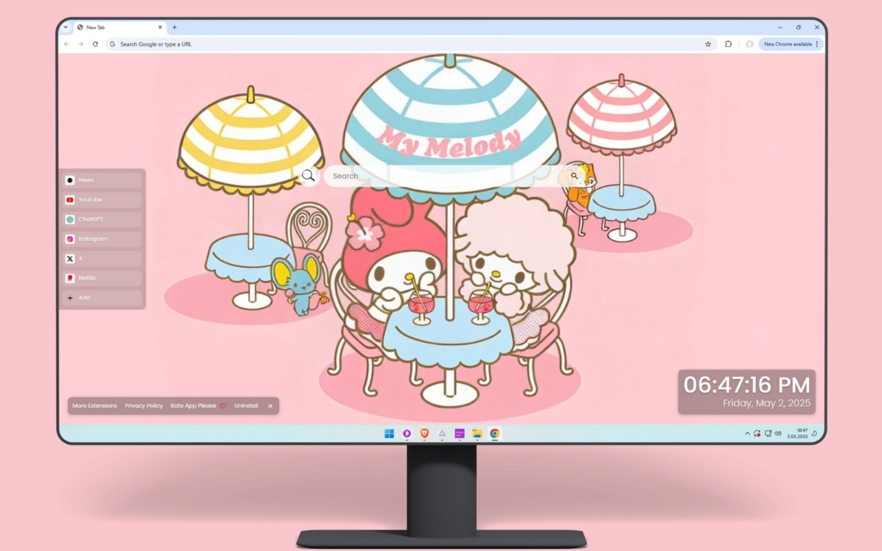 My Melody Cafe Live Wallpaper chrome谷歌浏览器插件_扩展第4张截图