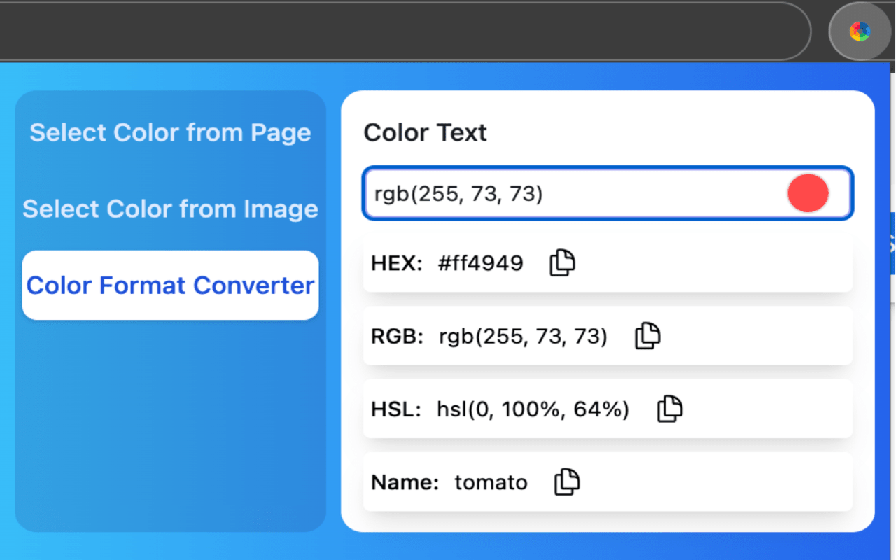 Color Picker - Web Development chrome谷歌浏览器插件_扩展第2张截图