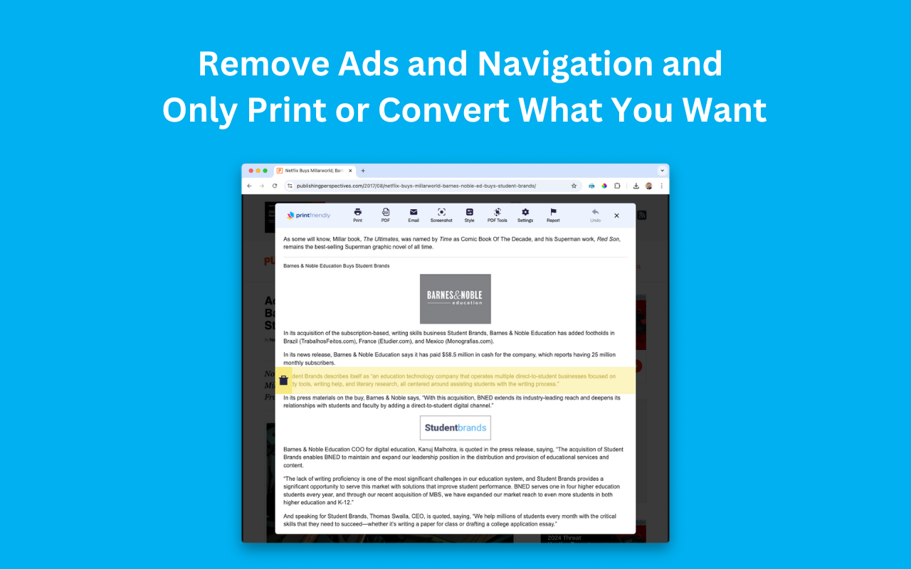 PrintFriendly - Print, PDF, and Screenshot Web Pages chrome谷歌浏览器插件_扩展第2张截图