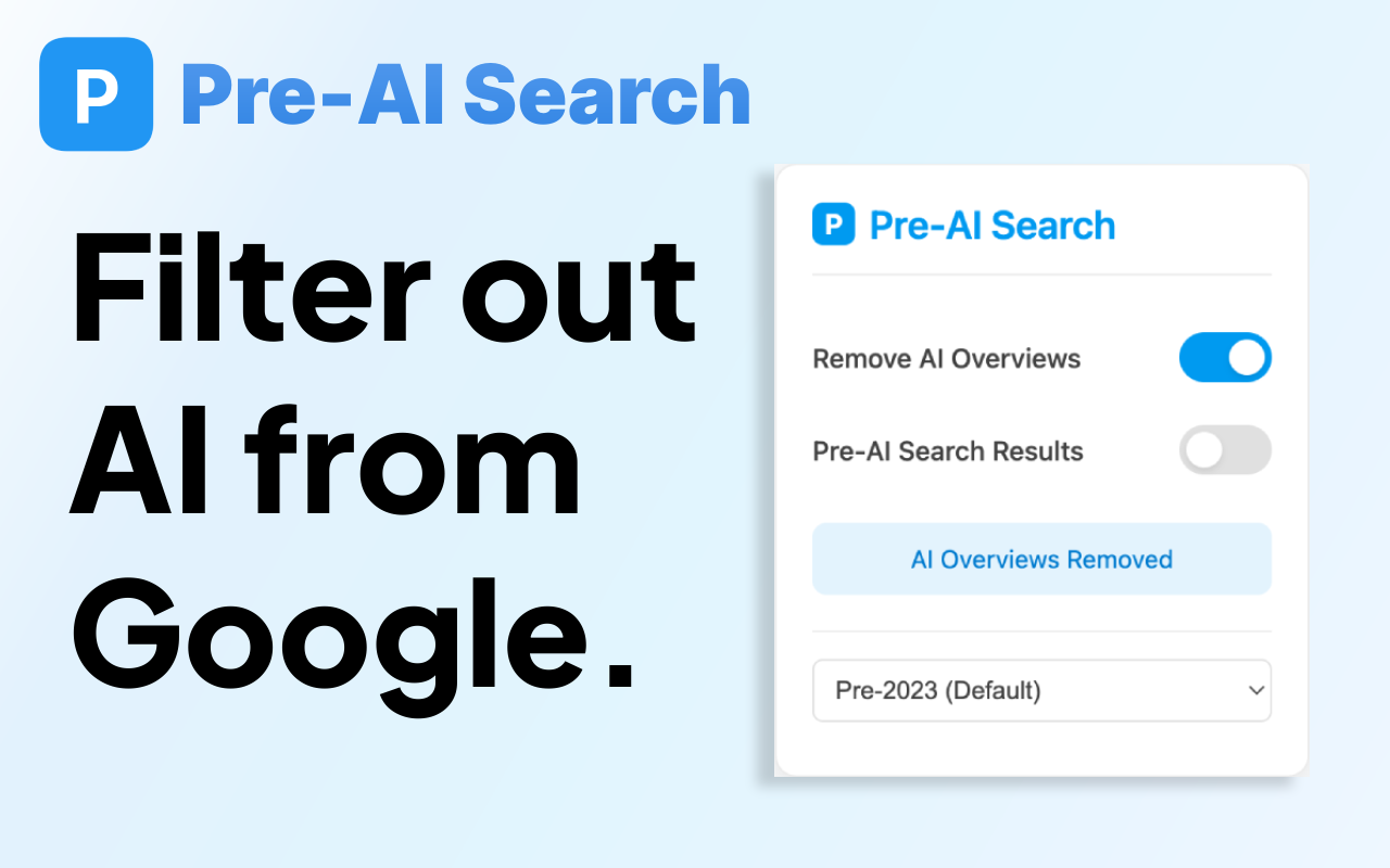 Pre-AI Search - Remove AI from Google chrome谷歌浏览器插件_扩展第4张截图