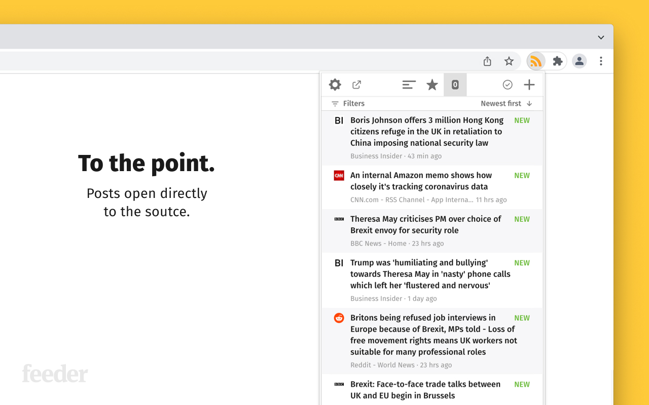 RSS Feed Reader chrome谷歌浏览器插件_扩展第2张截图