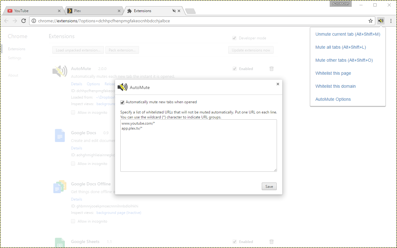 AutoMute chrome谷歌浏览器插件_扩展第1张截图