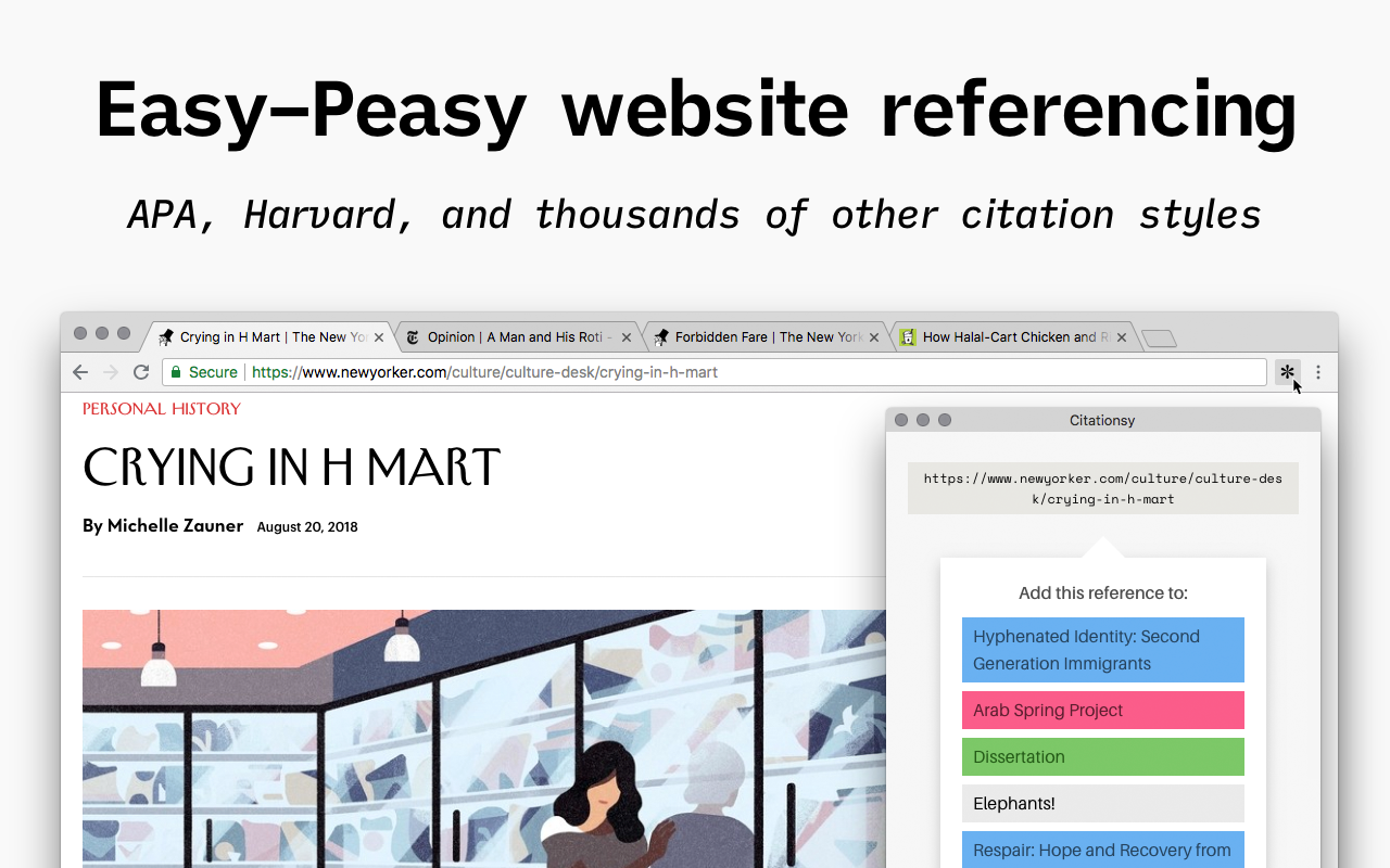 Citationsy - Cite Websites and Papers chrome谷歌浏览器插件_扩展第3张截图