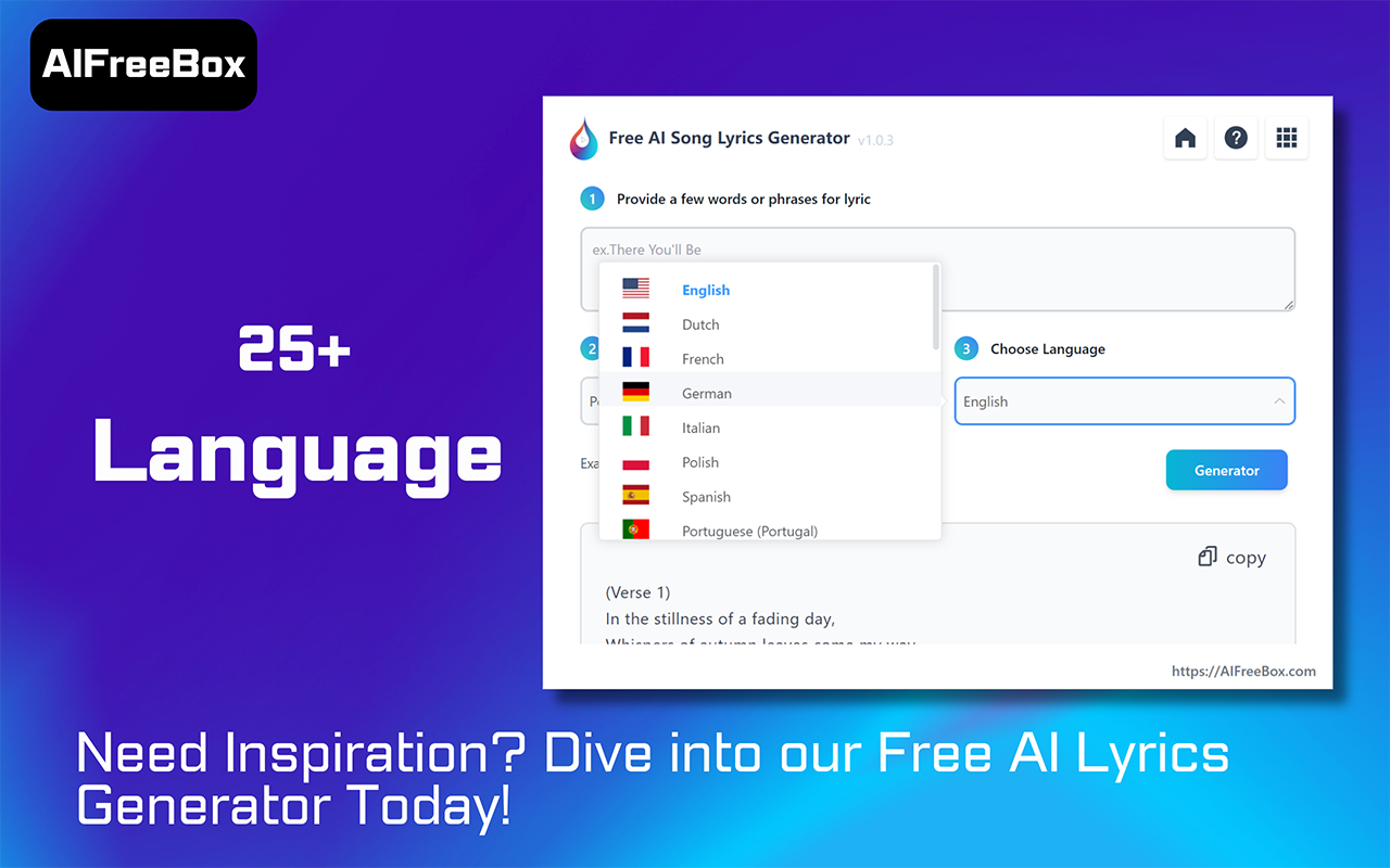 免费AI歌词生成器: AIFreeBox chrome谷歌浏览器插件_扩展第2张截图