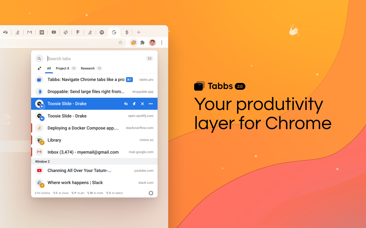 Tabbs — 快速搜索和标签管理 chrome谷歌浏览器插件_扩展第4张截图