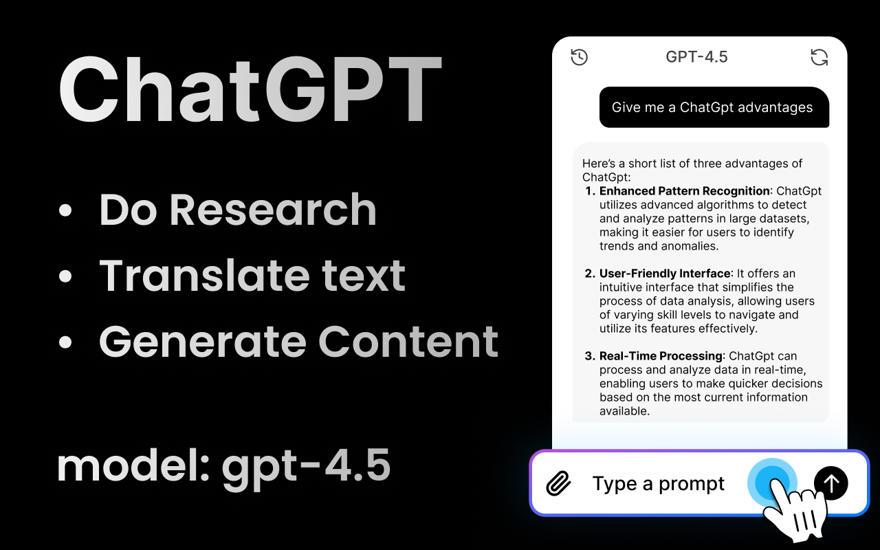 Chat GPT 4.5 chrome谷歌浏览器插件_扩展第2张截图