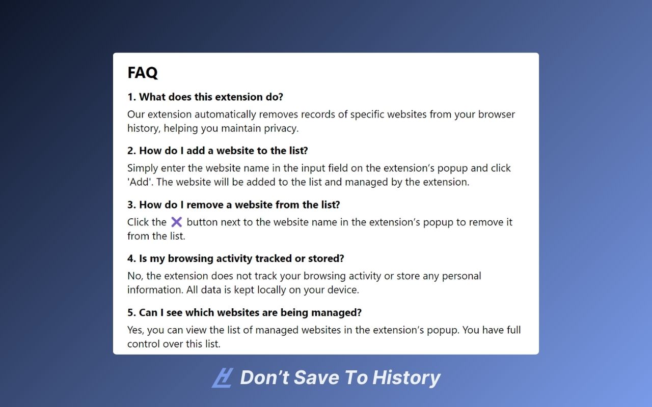 Don't save to history chrome谷歌浏览器插件_扩展第1张截图