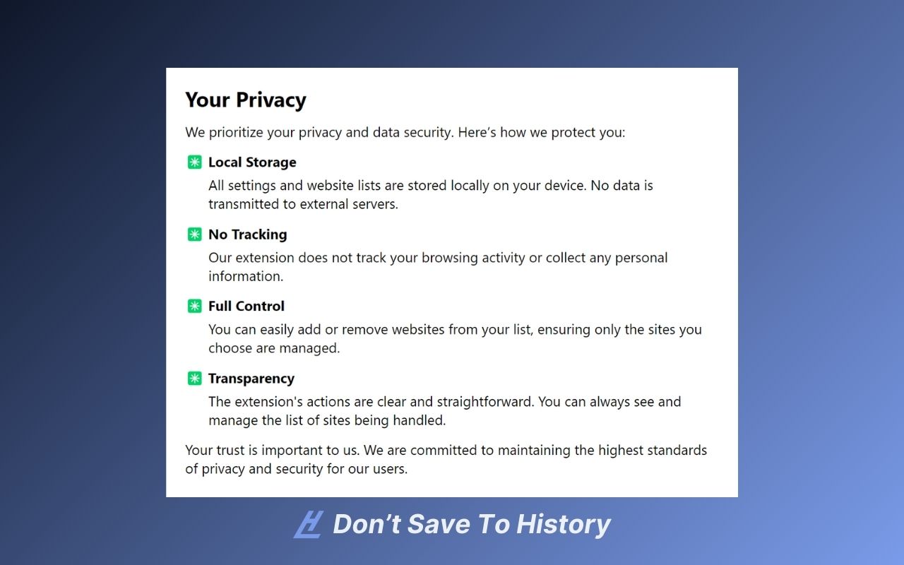 Don't save to history chrome谷歌浏览器插件_扩展第2张截图