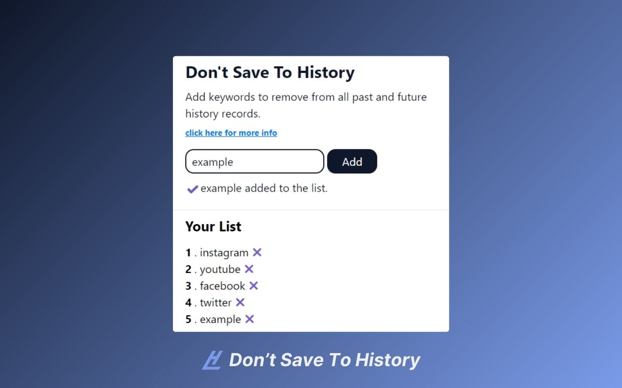 Don't save to history chrome谷歌浏览器插件_扩展第3张截图