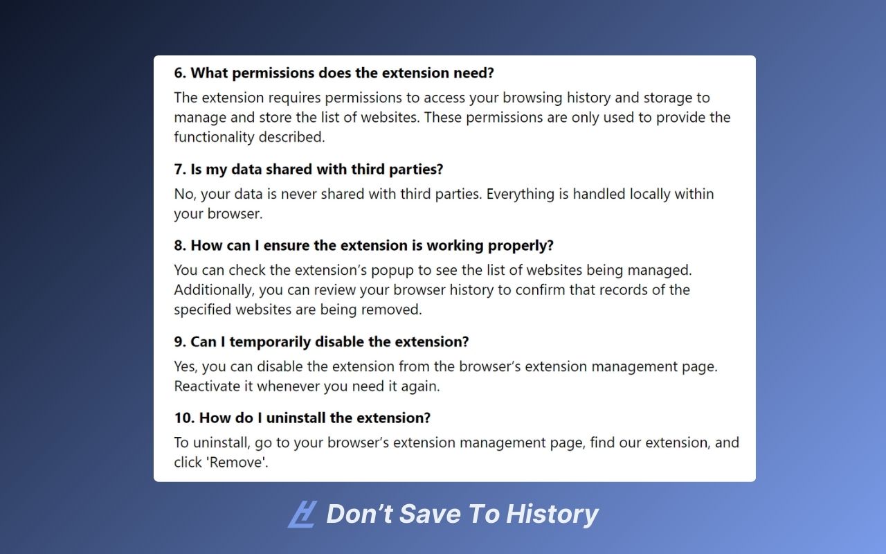 Don't save to history chrome谷歌浏览器插件_扩展第5张截图