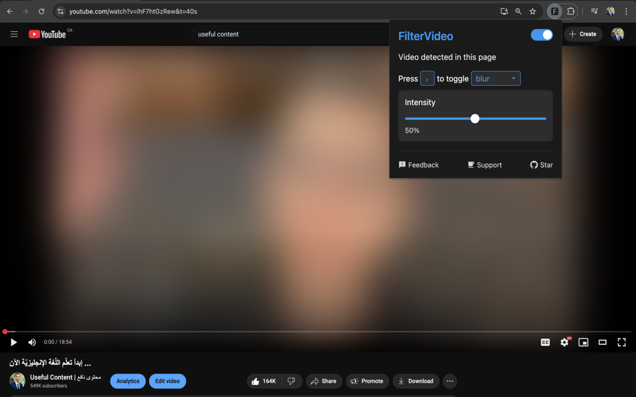 FilterVideo chrome谷歌浏览器插件_扩展第4张截图