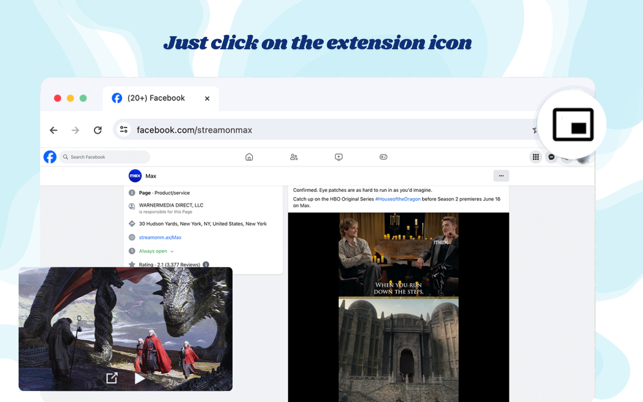 Picture-in-Picture - Mini Video Player chrome谷歌浏览器插件_扩展第3张截图