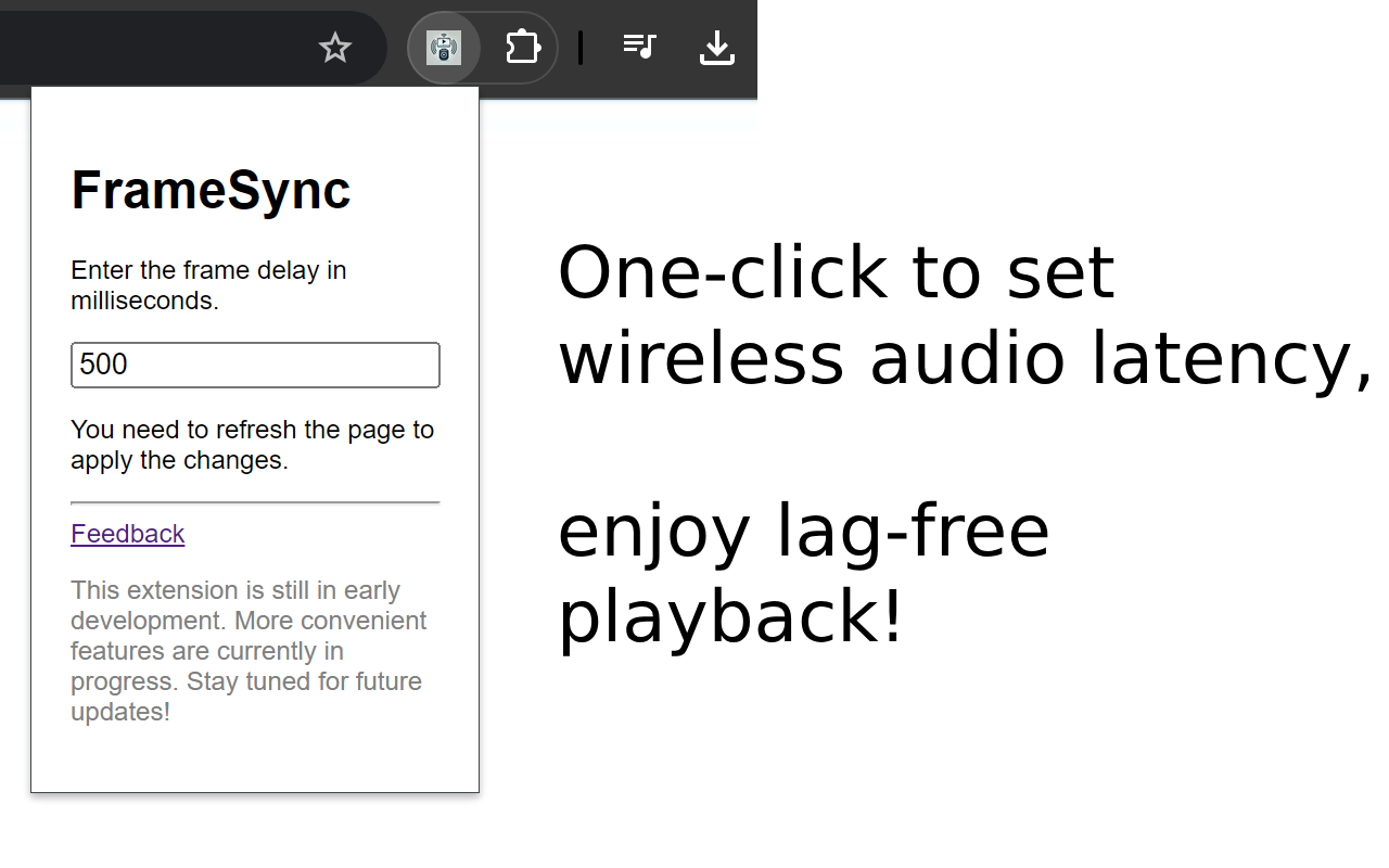 Frame Sync (Fix for Wireless Audio Delay) chrome谷歌浏览器插件_扩展第1张截图
