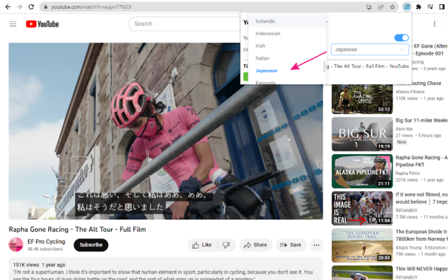 Auto Translate for YouTube™ captions chrome谷歌浏览器插件_扩展第2张截图