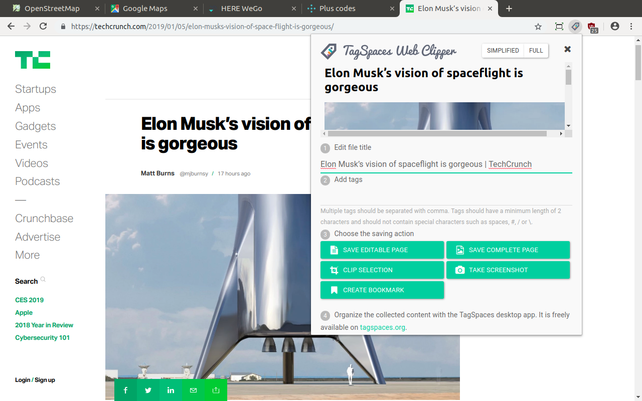 TagSpaces网页剪藏工具 chrome谷歌浏览器插件_扩展第1张截图