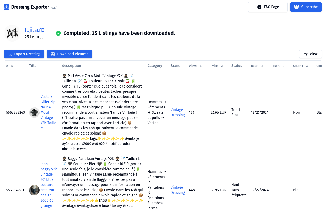 Dressing Exporter chrome谷歌浏览器插件_扩展第1张截图