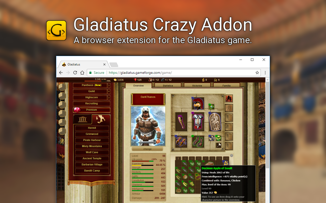 Gladiatus Crazy Add On chrome谷歌浏览器插件_扩展第5张截图