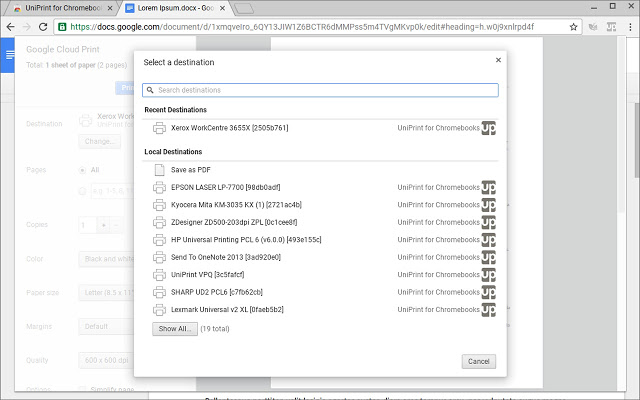UniPrint for Chromebooks (Enterprise) chrome谷歌浏览器插件_扩展第2张截图