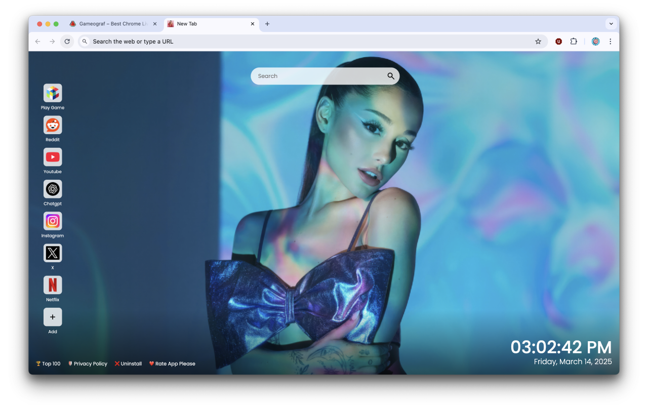 Ariana Grande Wallpapers Gameograf chrome谷歌浏览器插件_扩展第1张截图
