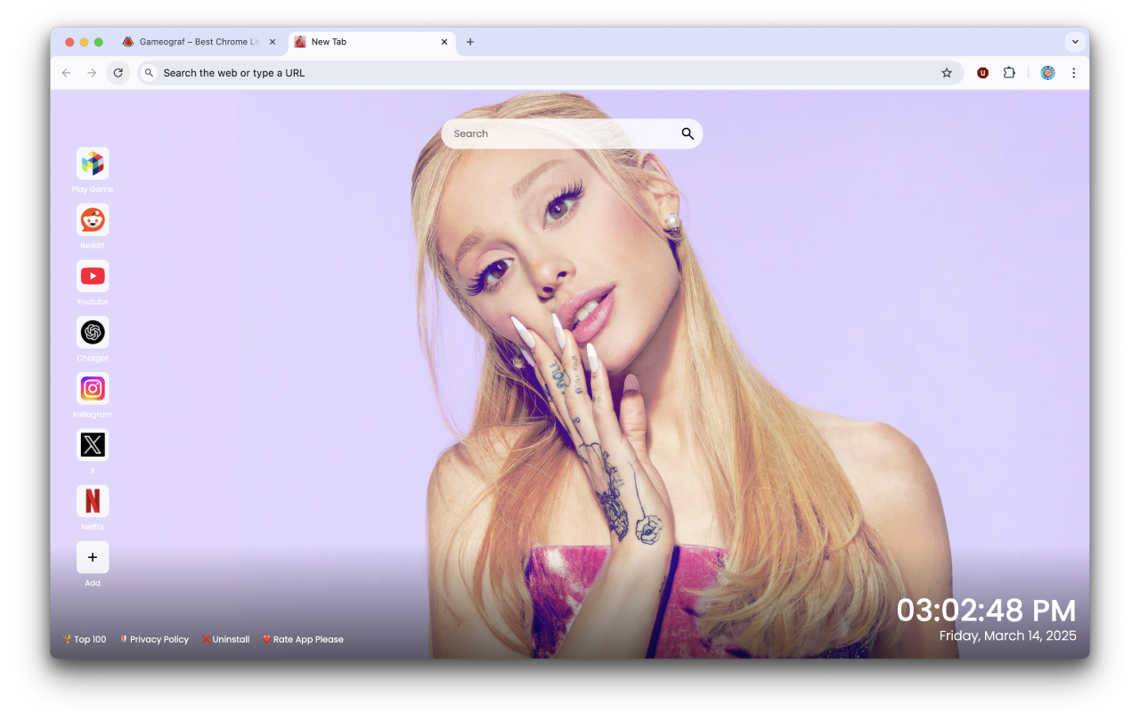 Ariana Grande Wallpapers Gameograf chrome谷歌浏览器插件_扩展第4张截图