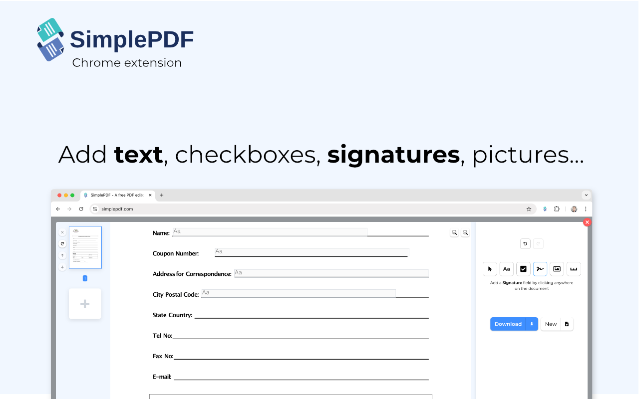 SimplePDF - Edit, Sign and Fill PDF chrome谷歌浏览器插件_扩展第2张截图