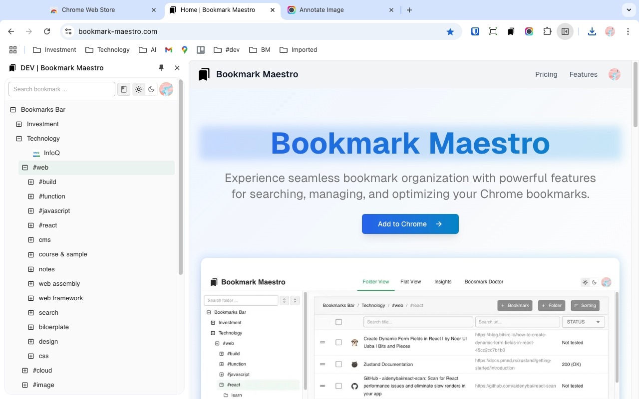 Bookmark Maestro chrome谷歌浏览器插件_扩展第1张截图