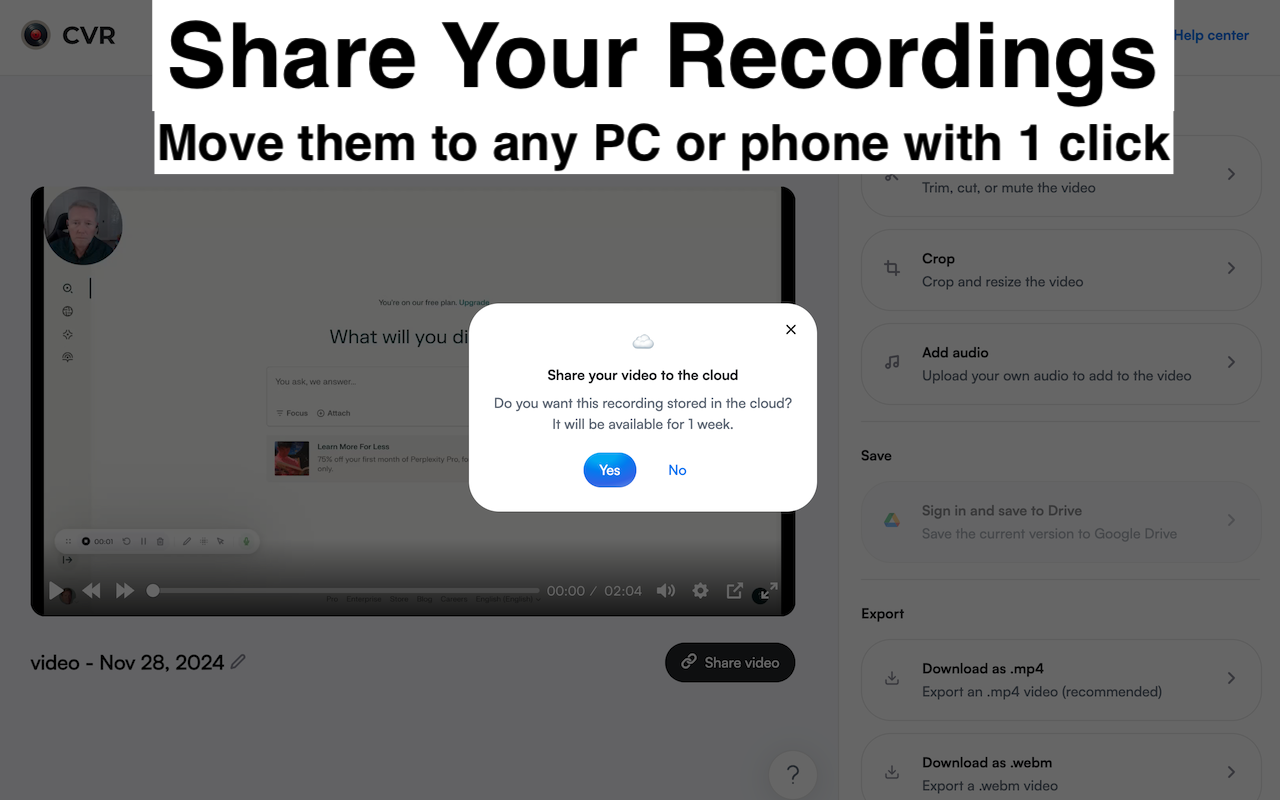 CVR: Chrome Video Recorder chrome谷歌浏览器插件_扩展第5张截图