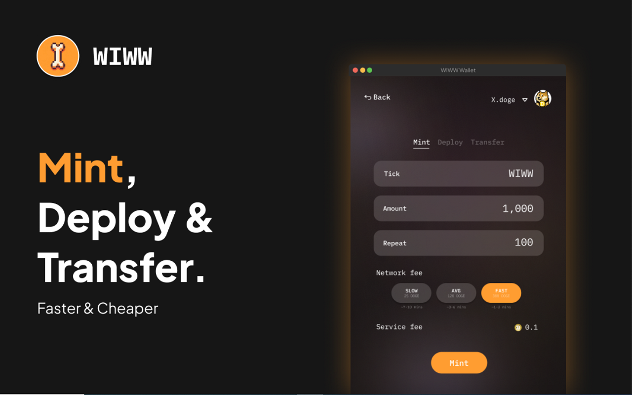 WIWW DRC20 Wallet chrome谷歌浏览器插件_扩展第1张截图