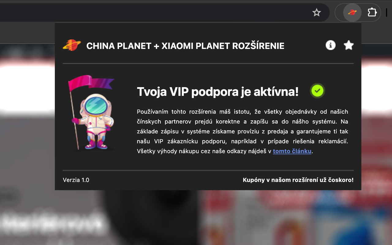 China Planet: VIP podpora pre vaše nákupy z Číny chrome谷歌浏览器插件_扩展第1张截图