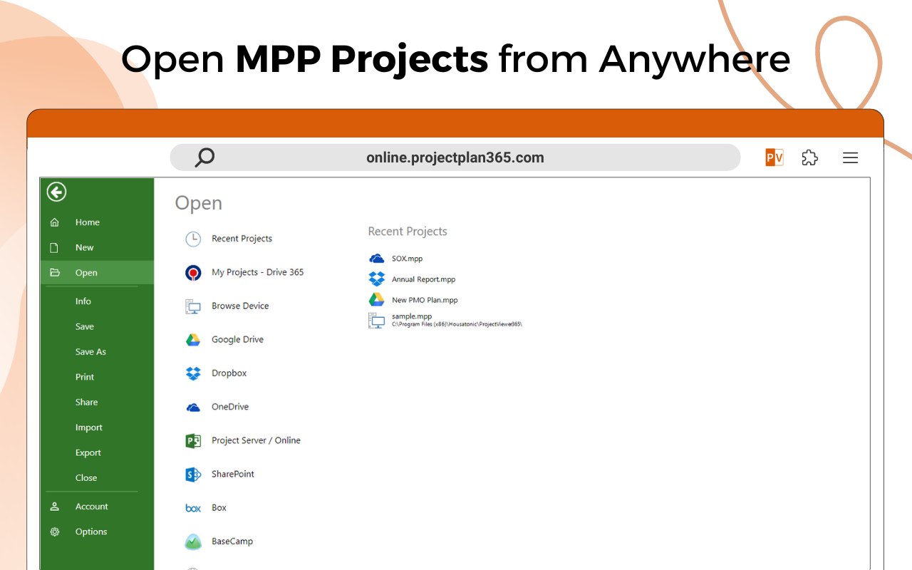 Project Viewer 365 chrome谷歌浏览器插件_扩展第1张截图