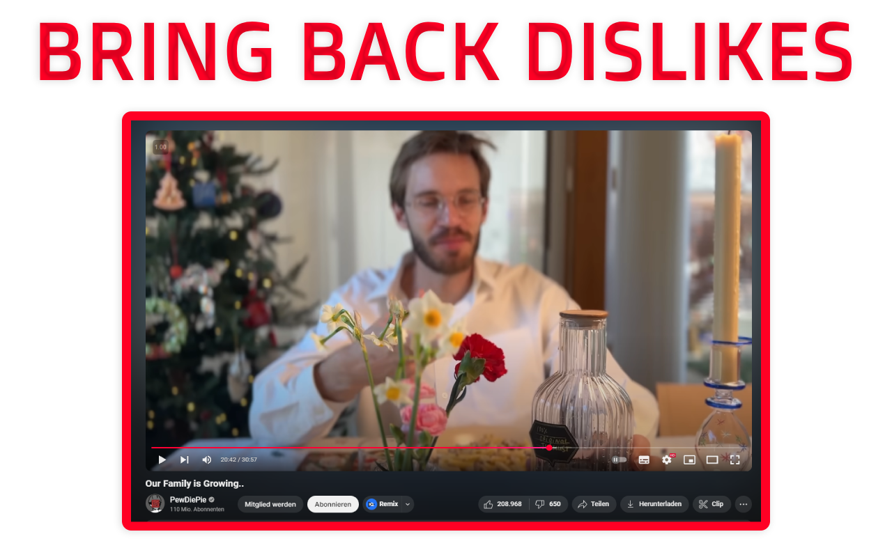 Youtube Dislike Extension - Return Youtube Dislikes chrome谷歌浏览器插件_扩展第2张截图