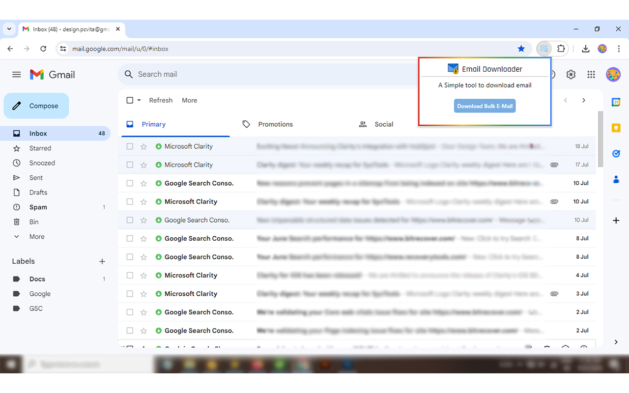 Gmail Message Backup chrome谷歌浏览器插件_扩展第2张截图