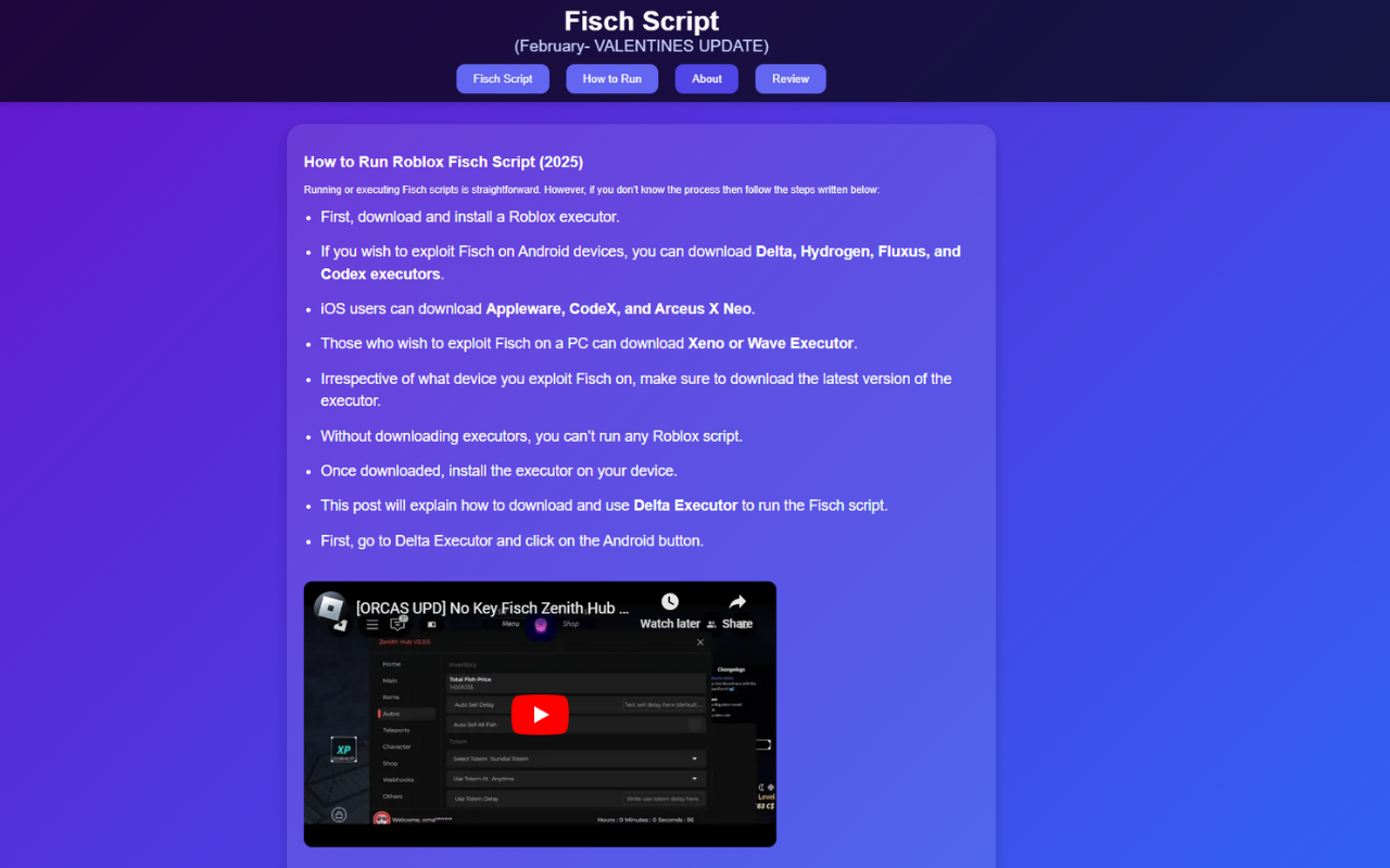 Fisch Script 🐟: [No Key, Auto Fisch, GUI New] Feb 2025 chrome谷歌浏览器插件_扩展第1张截图