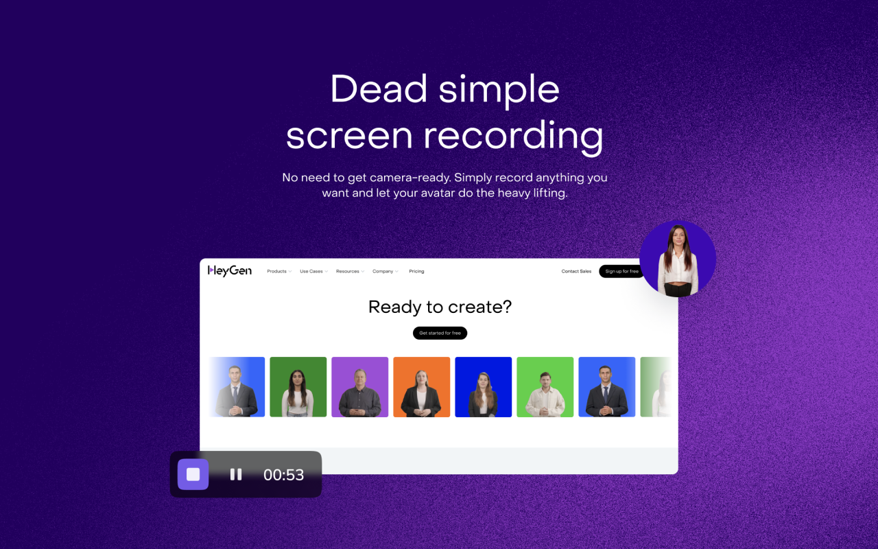 HeyGen Screen Recorder & Capture – Record, Edit & Share Without a Camera chrome谷歌浏览器插件_扩展第1张截图