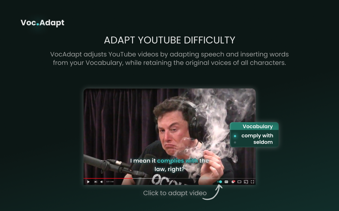 VocAdapt – Language Learning with Simplified Content chrome谷歌浏览器插件_扩展第2张截图