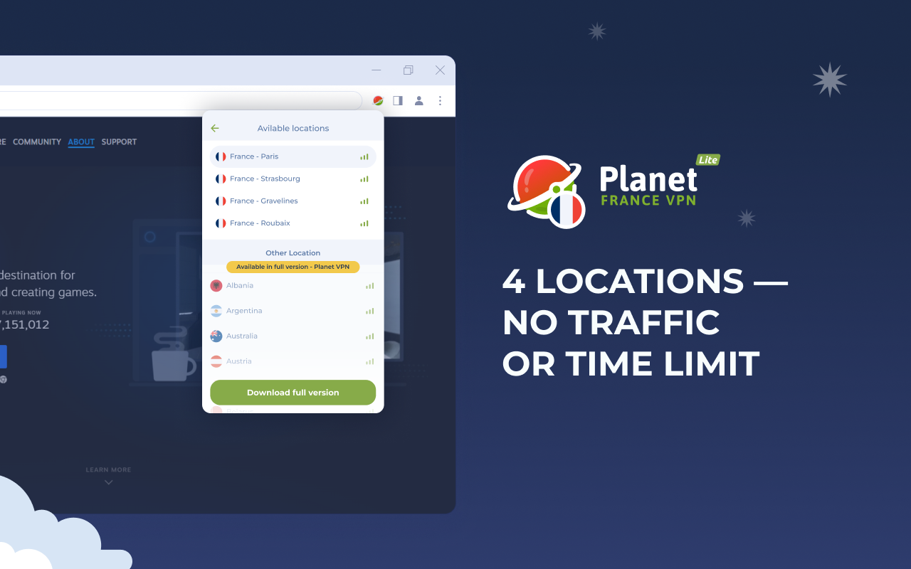  France - Planet  lite Proxy chrome谷歌浏览器插件_扩展第1张截图