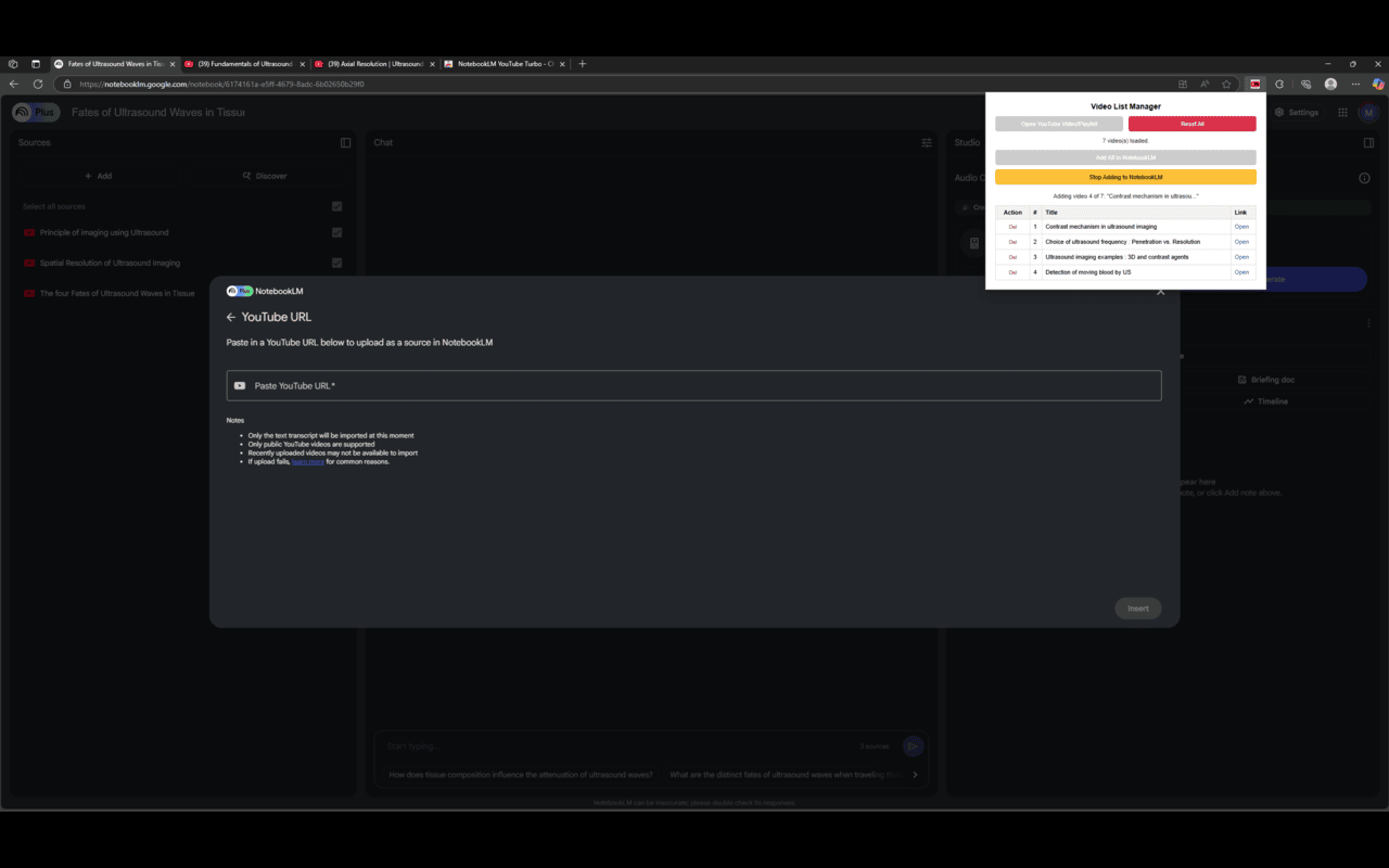 NotebookLM - Youtube Link (Source) Automator chrome谷歌浏览器插件_扩展第2张截图
