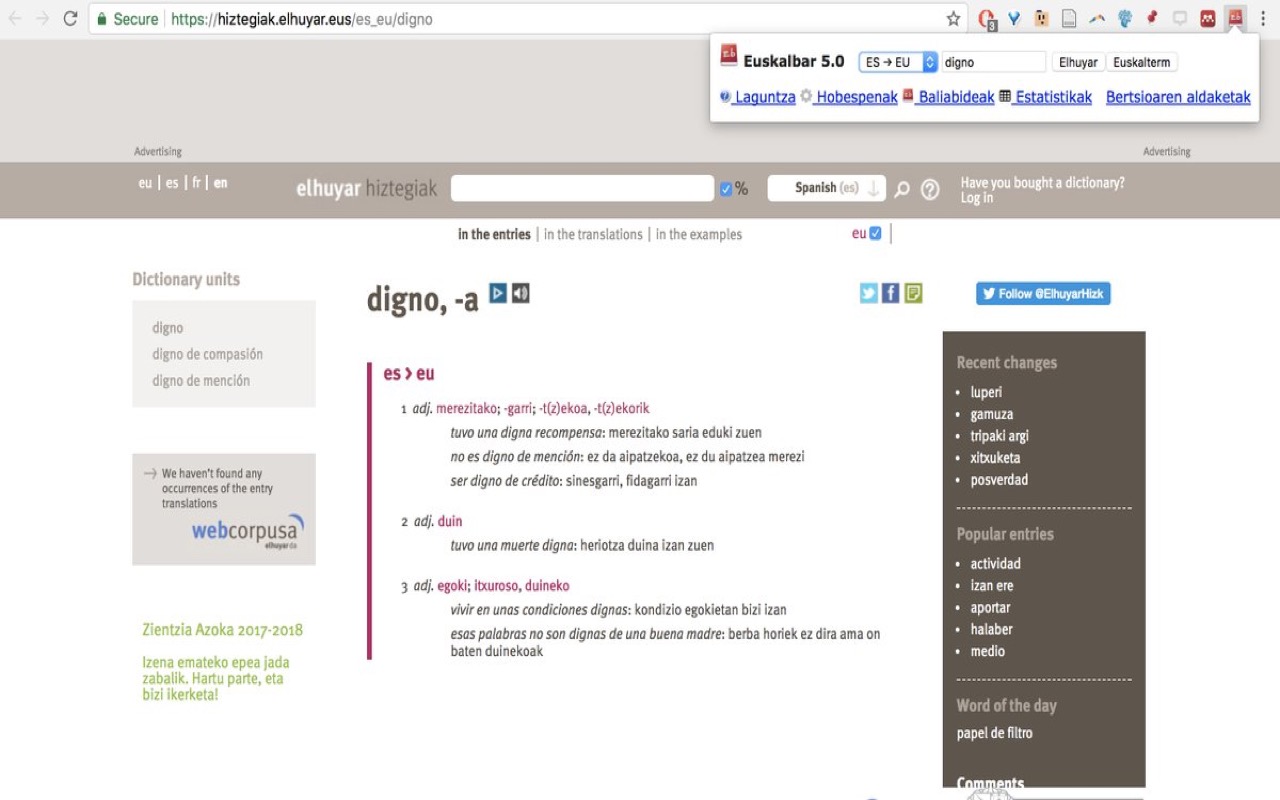 Euskalbar chrome谷歌浏览器插件_扩展第1张截图