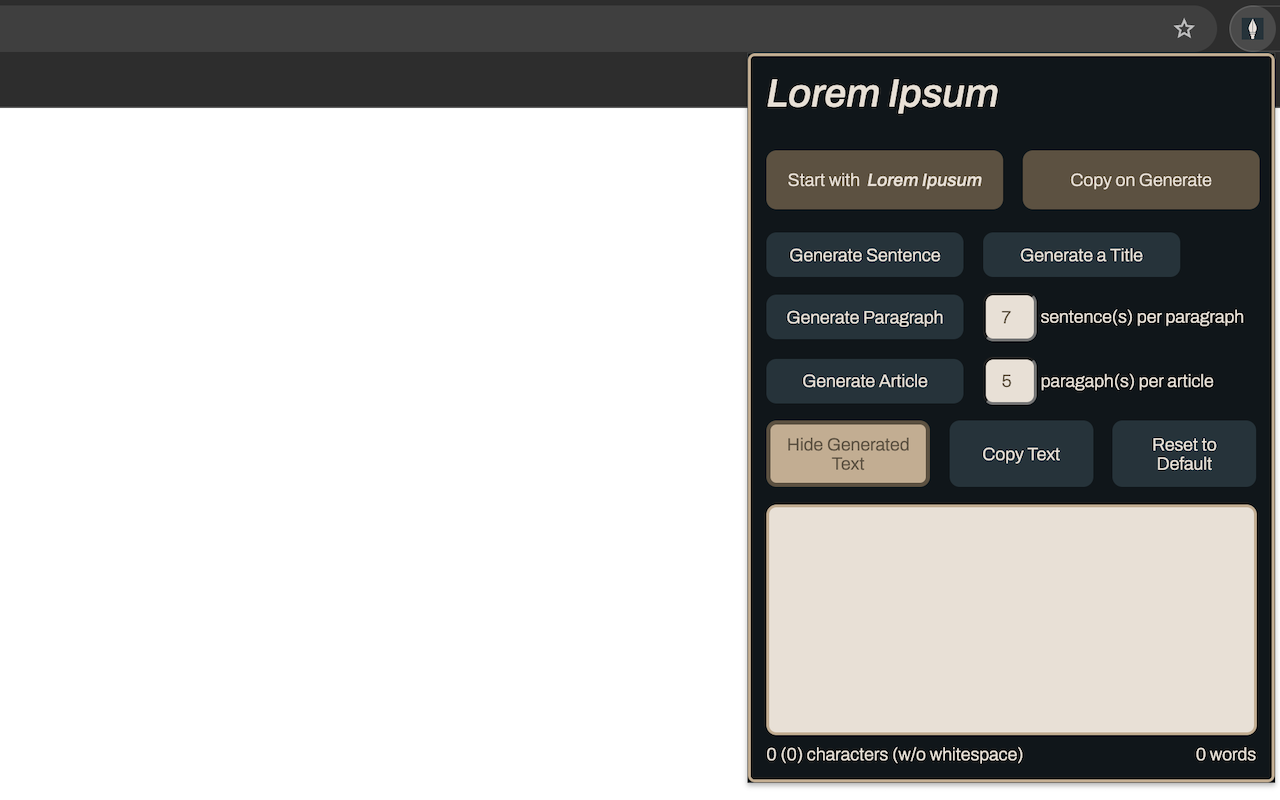 Simple Lorem Ipsum chrome谷歌浏览器插件_扩展第2张截图