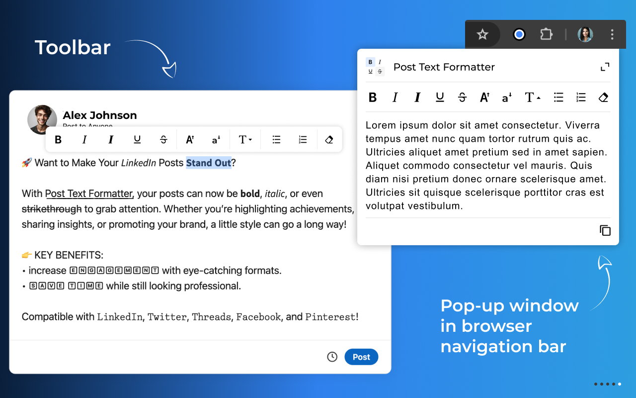 Post Text Formatter: LinkedIn Bold Text & More Styles chrome谷歌浏览器插件_扩展第1张截图