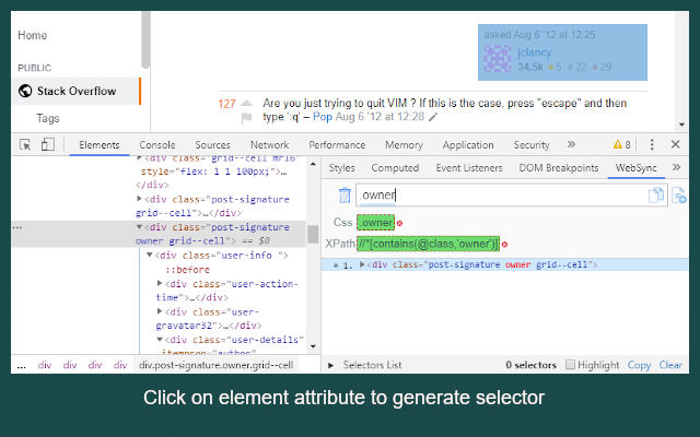 WebSync: Generate & Validate Selectors chrome谷歌浏览器插件_扩展第2张截图