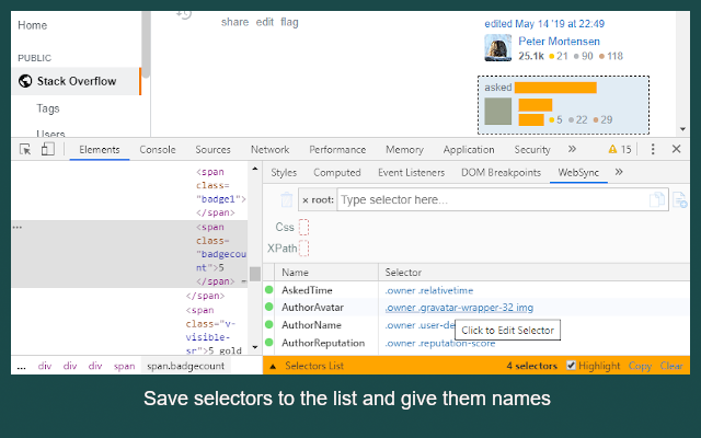 WebSync: Generate & Validate Selectors chrome谷歌浏览器插件_扩展第3张截图