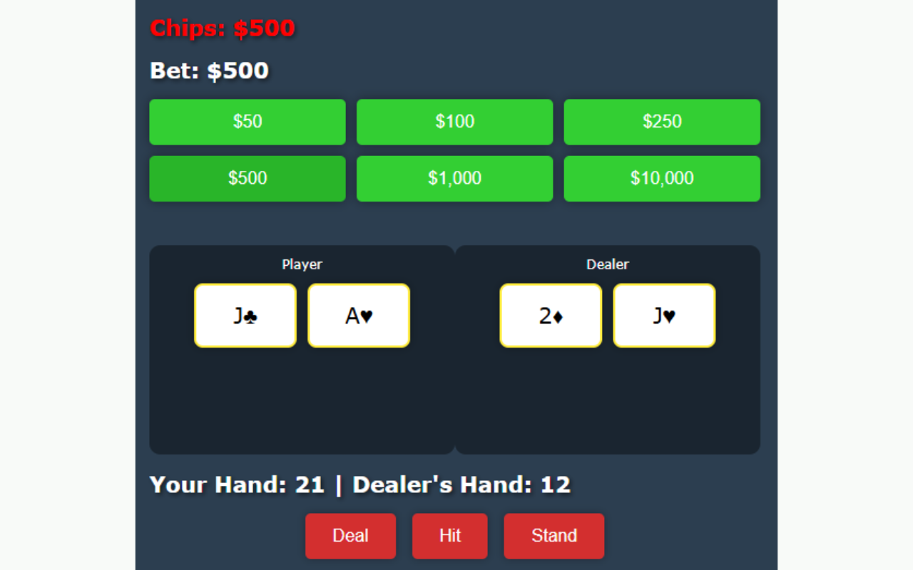 Blackjack Game chrome谷歌浏览器插件_扩展第1张截图