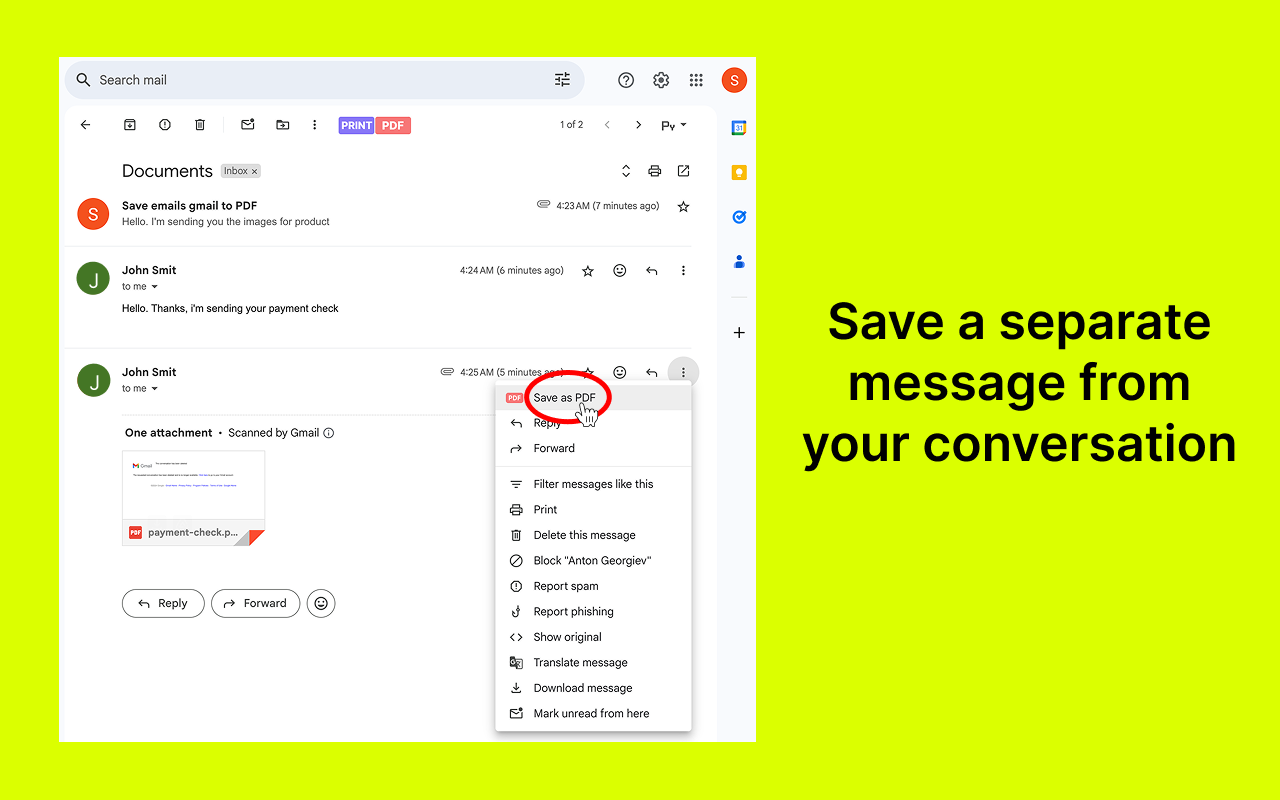 将Gmail中的邮件保存为PDF chrome谷歌浏览器插件_扩展第4张截图